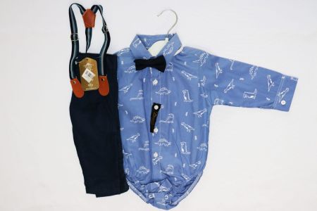 3pc Bodysuit, pant and suspender Boy outfit