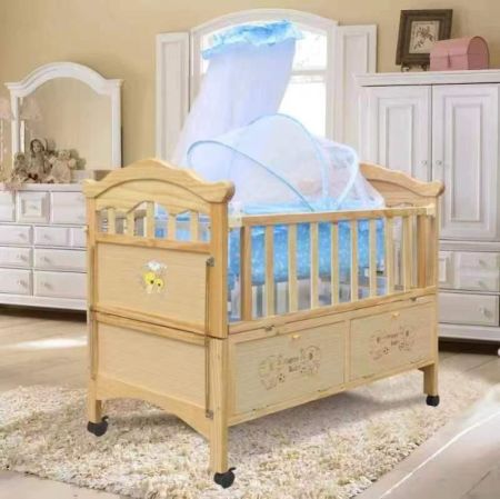 2pc Wooden crib